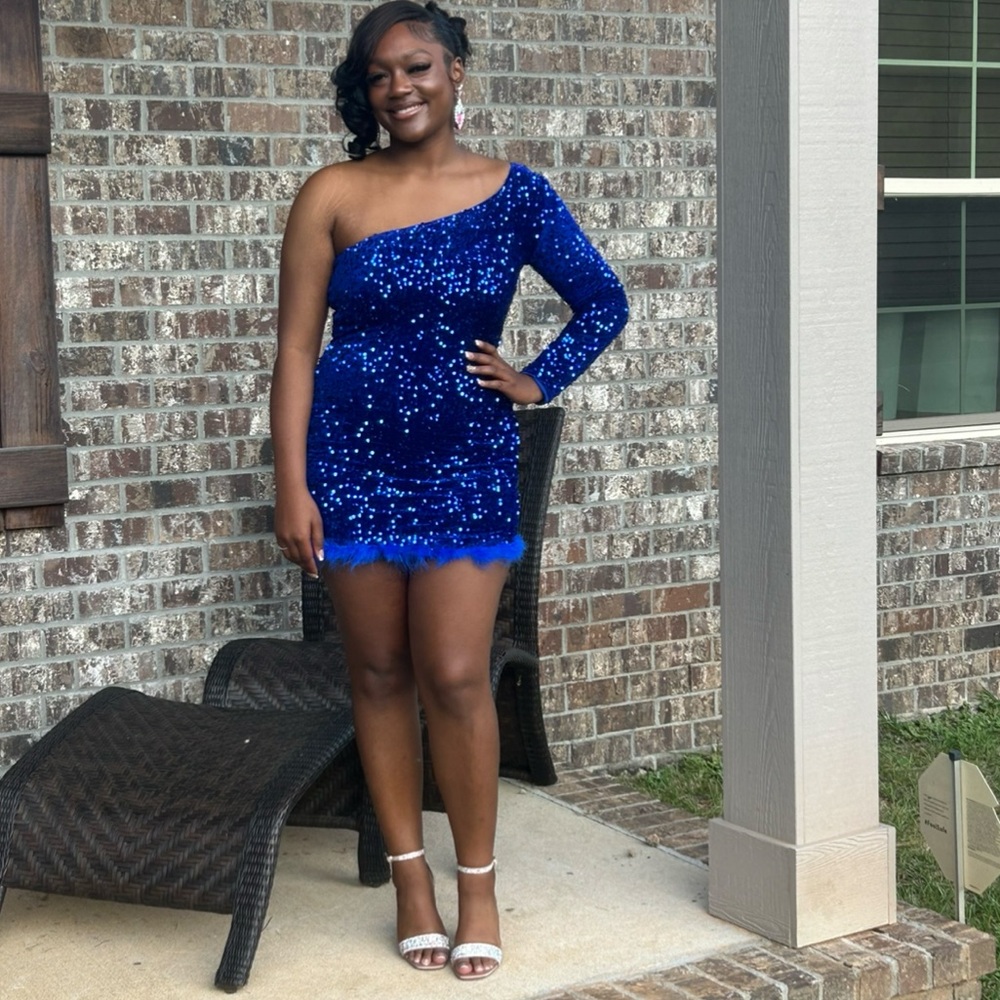 Shein one sleeve homecoming dress